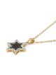 14K Gold Large White & Black Diamond Star of David Pendant