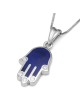 14K Gold Hamsa Pendant Necklace with Diamond Points