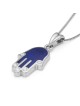 14K Gold Hamsa Pendant Necklace with Diamond Points