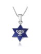 Marina Jewelry Pendentif étoile de David en argent sterling et émail bleu W