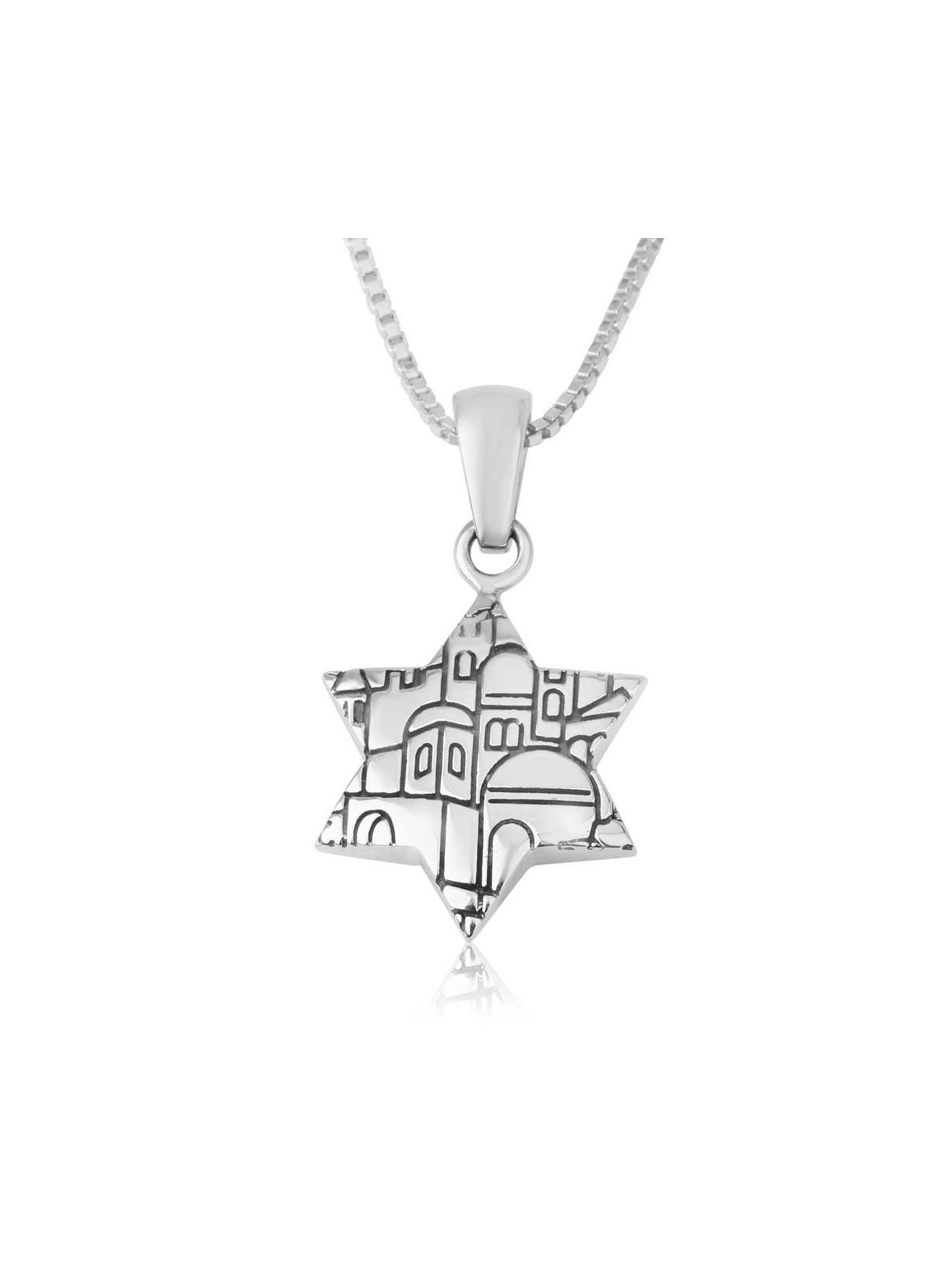 Marina Jewelry Sterling Silver and Blue Enamel Star of David Pendant W