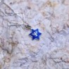 Marina Jewelry Sterling Silver and Blue Enamel Star of David Pendant W