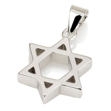 Collier pendentif étoile de David en argent sterling 925 épais