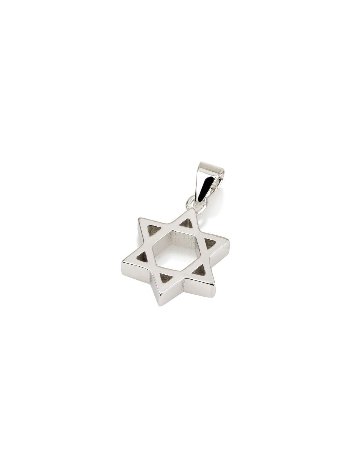 Collier pendentif étoile de David en argent sterling 925 épais