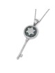 14K Gold Star of David Key Pendant with Diamonds