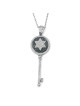 14K Gold Star of David Key Pendant with Diamonds