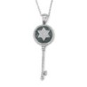 14K Gold Star of David Key Pendant with Diamonds