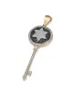 14K Gold Star of David Key Pendant with Diamonds