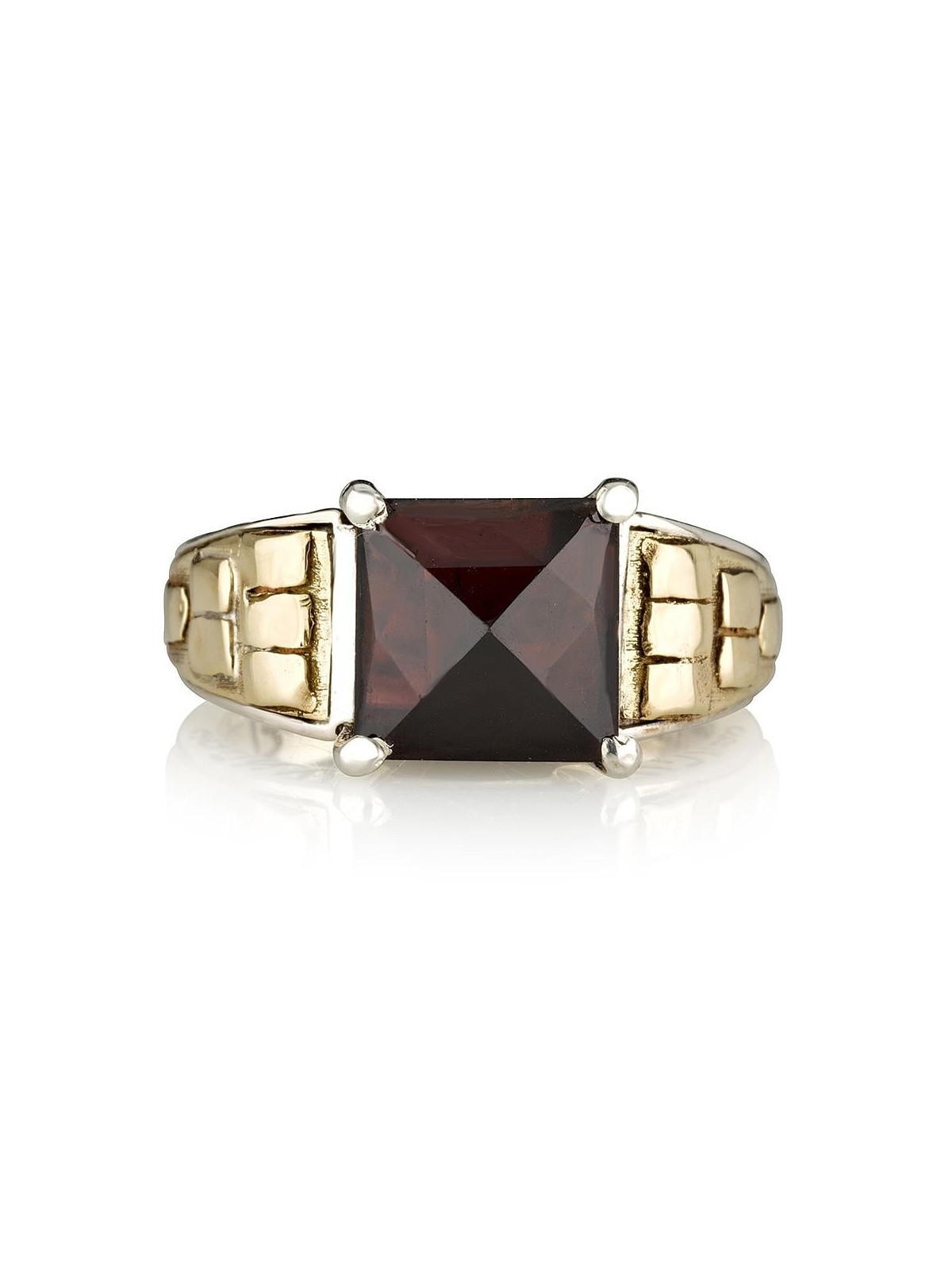 Bague Aaron le Prêtre en argent sterling et or avec onyx taille rose