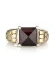 Sterling Silver and Gold Aaron the Priest Ring with Rose-Cut Onyx