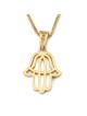 Collier élégant avec pendentif Hamsa en or 14 carats