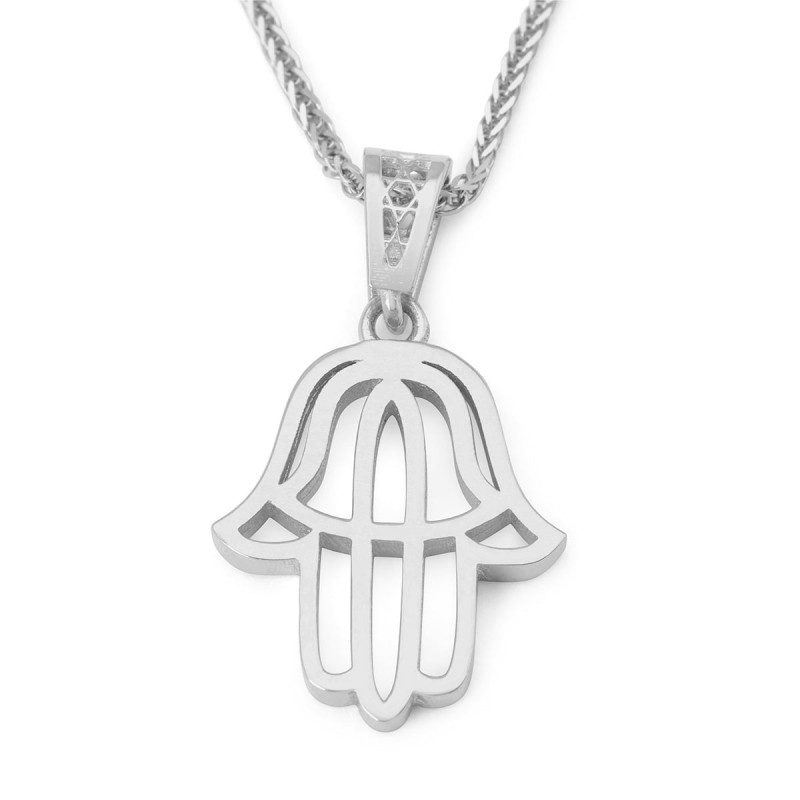 Collier élégant avec pendentif Hamsa en or 14 carats
