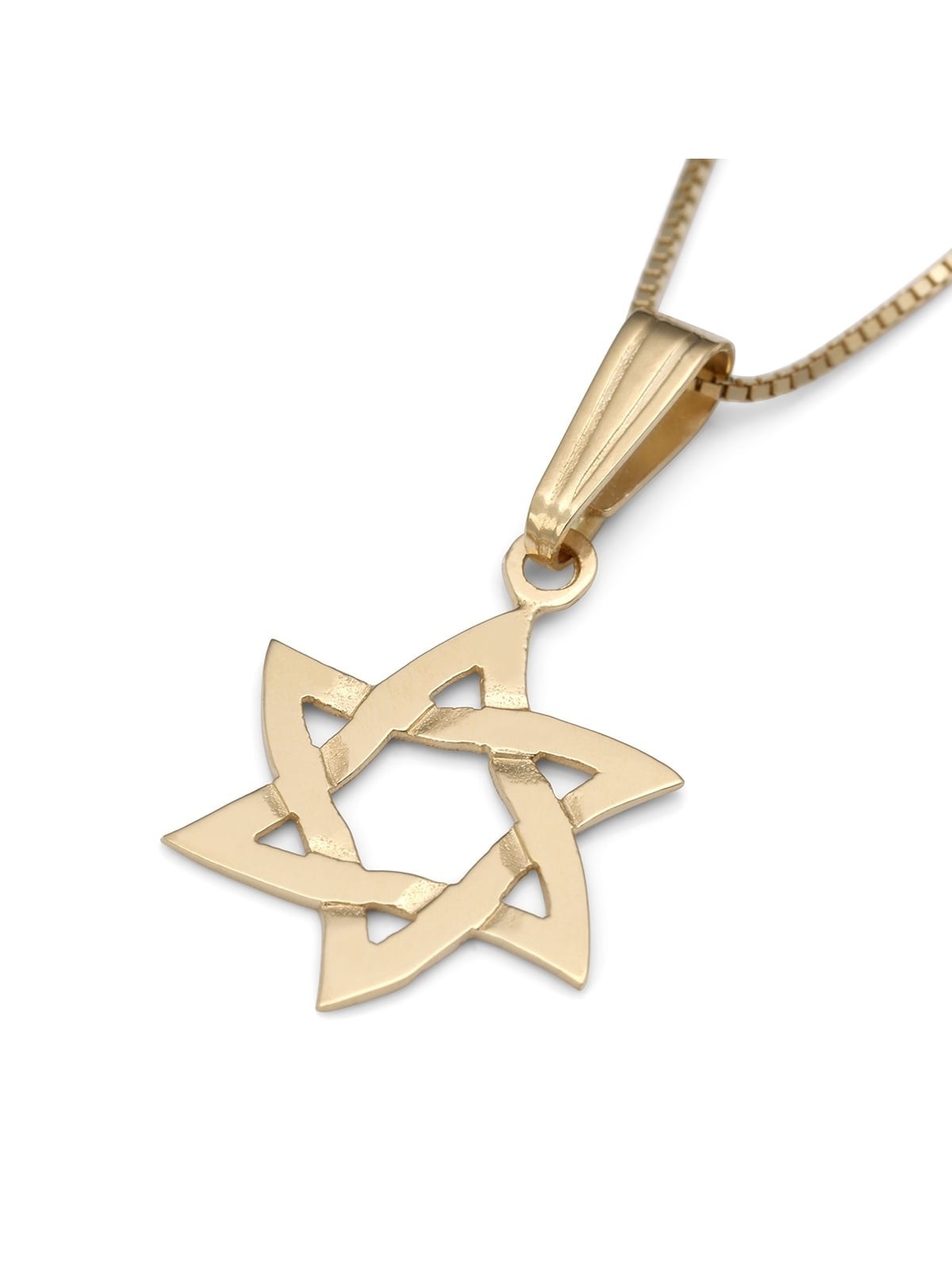 Exclusive 14K Gold Wavy Star of David Pendant Necklace