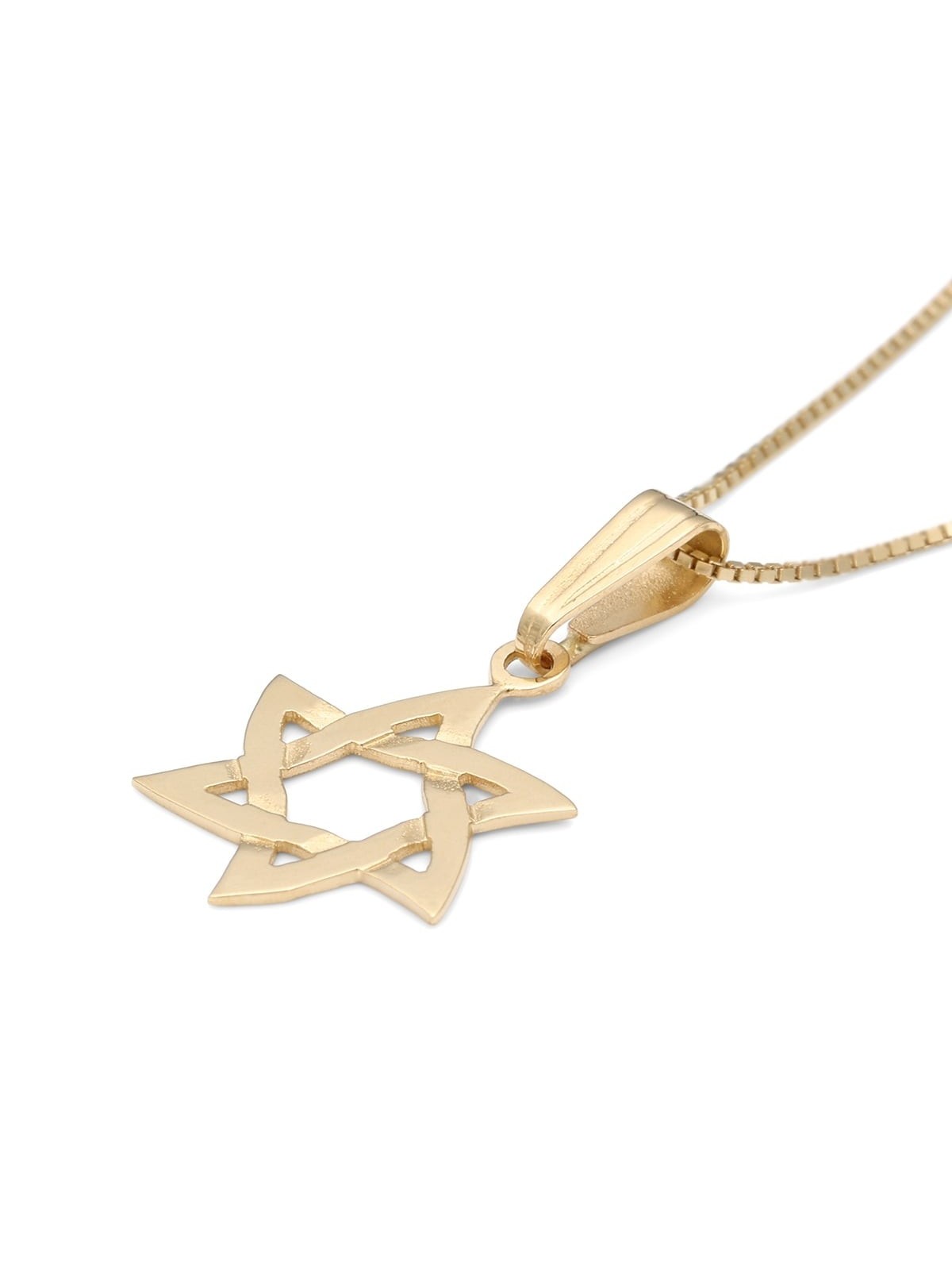 Exclusive 14K Gold Wavy Star of David Pendant Necklace