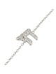 925 Sterling Silver Chai Bracelet with White Zircon Stones