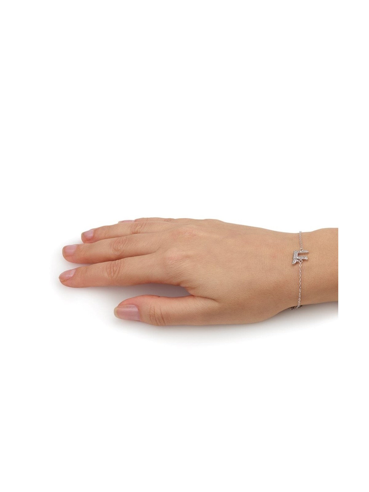 925 Sterling Silver Chai Bracelet with White Zircon Stones