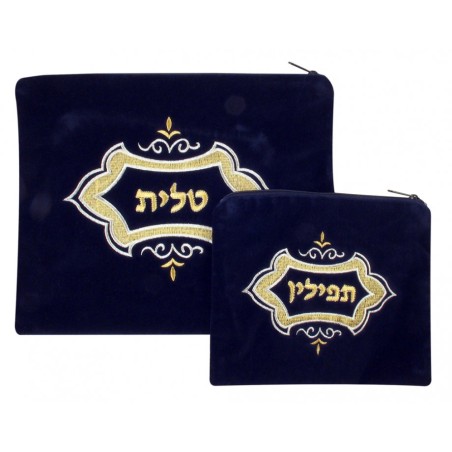 Velvet Tallit and Tefillin bag Set with Dia... | Talit & Tefillin Bags