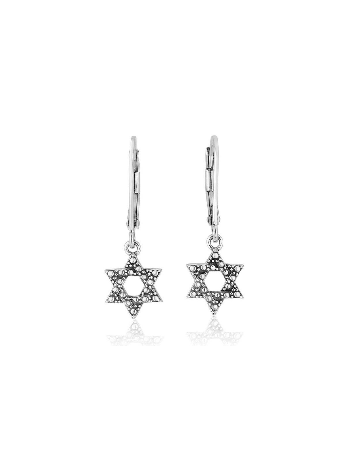 Marina Sterling Silver Star of David Earrings With Bubble Motif