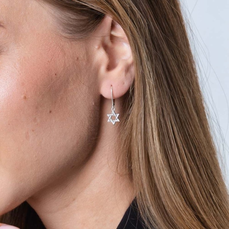 Marina Sterling Silver Star of David Earrings With Bubble Motif