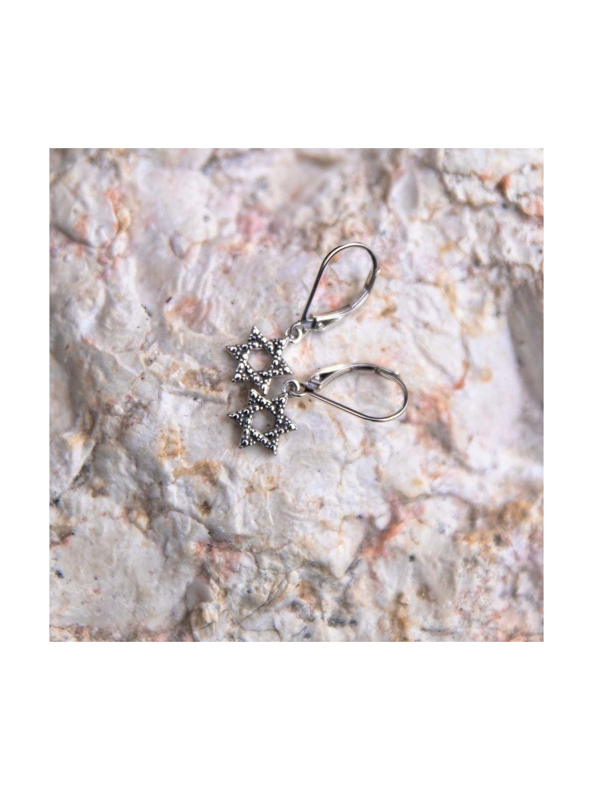 Marina Sterling Silver Star of David Earrings With Bubble Motif