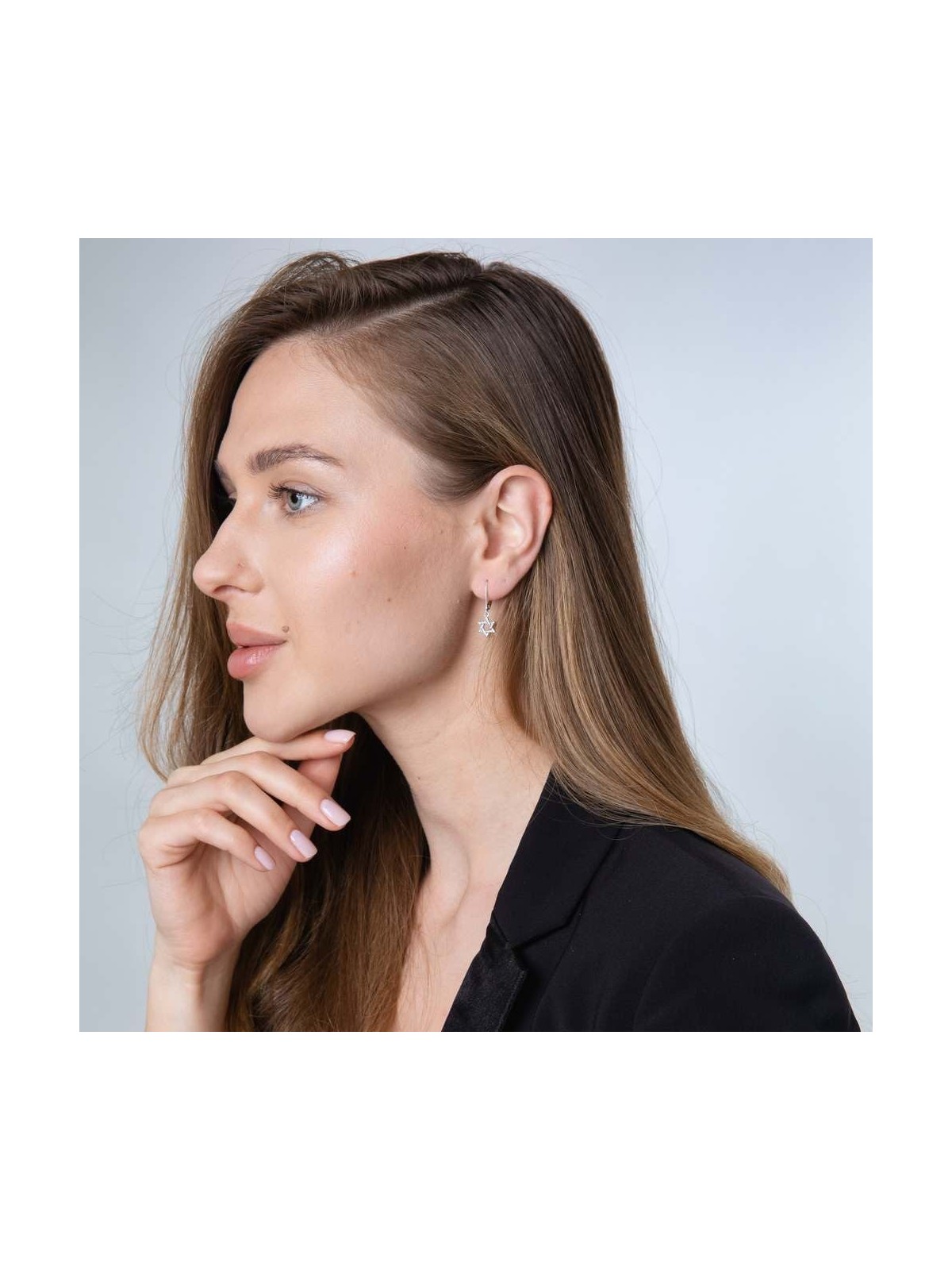Marina Sterling Silver Star of David Earrings With Bubble Motif