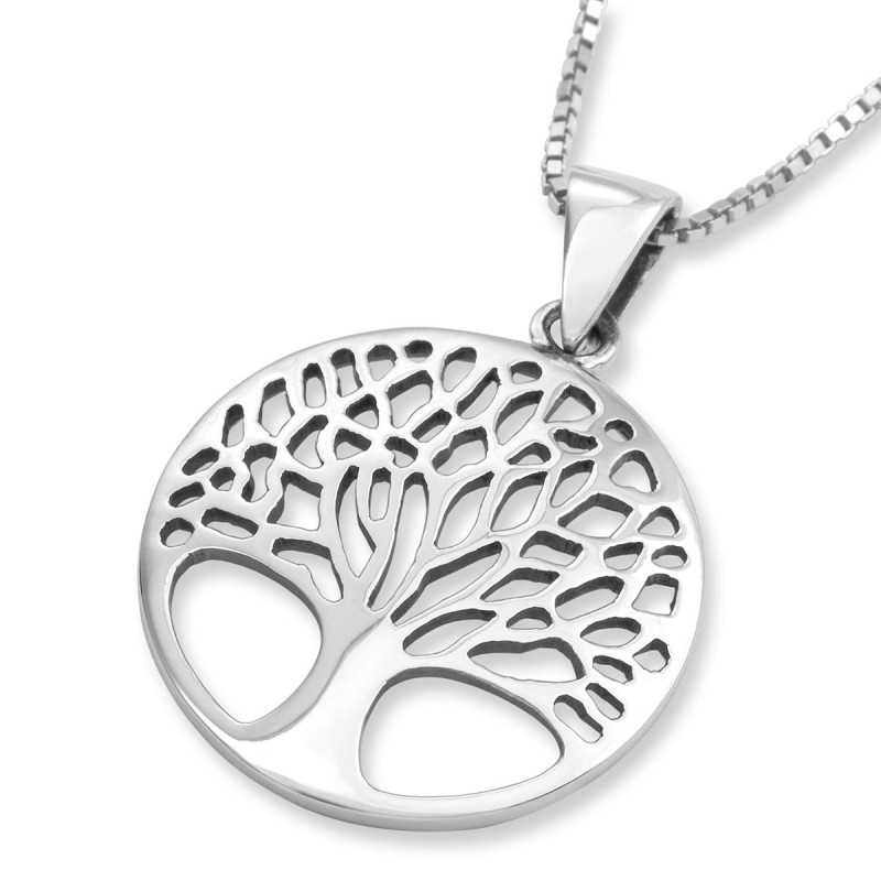 Grand collier circulaire arbre de vie en argent sterling (pour hommes et femmes)