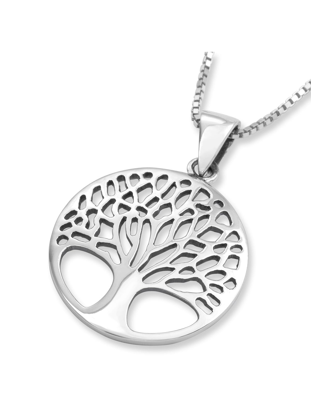 Large Sterling Silver Circular Tree of Life Necklace (For Both Men & W