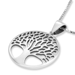 Large Sterling Silver Circular Tree of Life Necklace (For Both Men & W