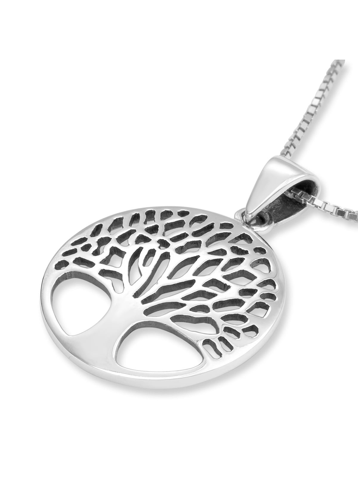 Large Sterling Silver Circular Tree of Life Necklace (For Both Men & W