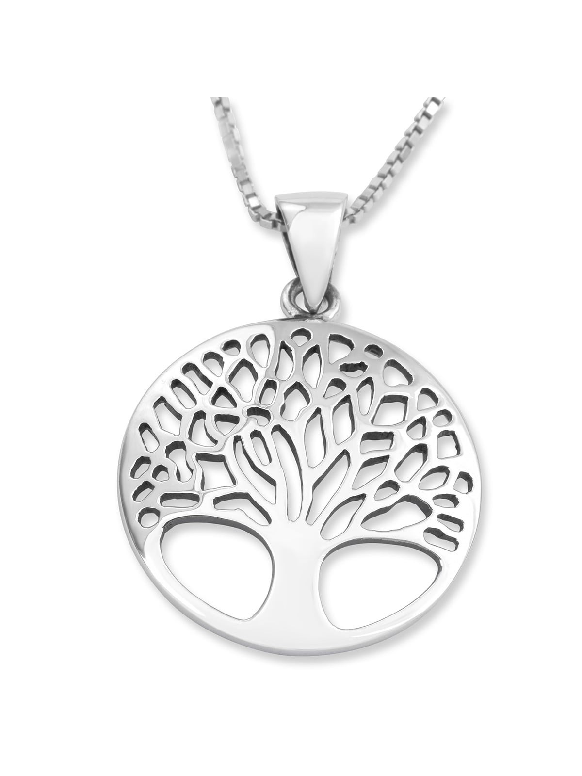 Large Sterling Silver Circular Tree of Life Necklace (For Both Men & W