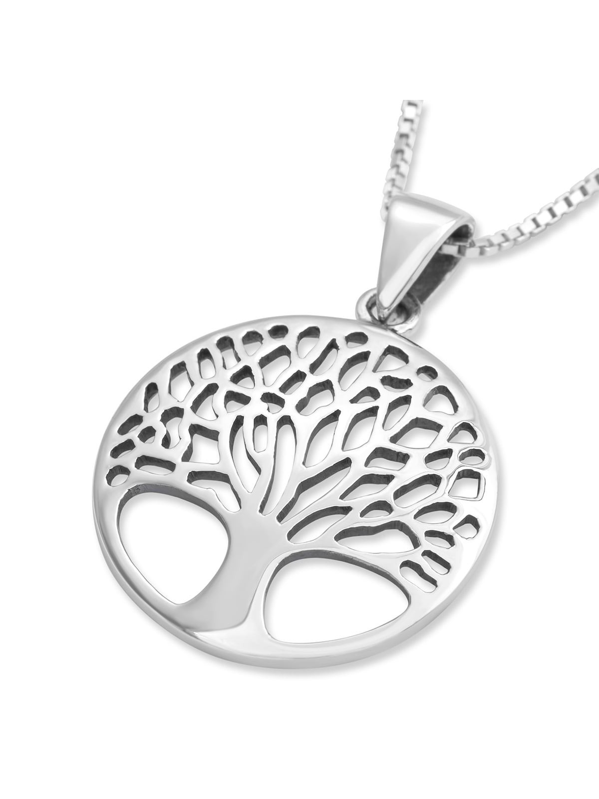 Large Sterling Silver Circular Tree of Life Necklace (For Both Men & W