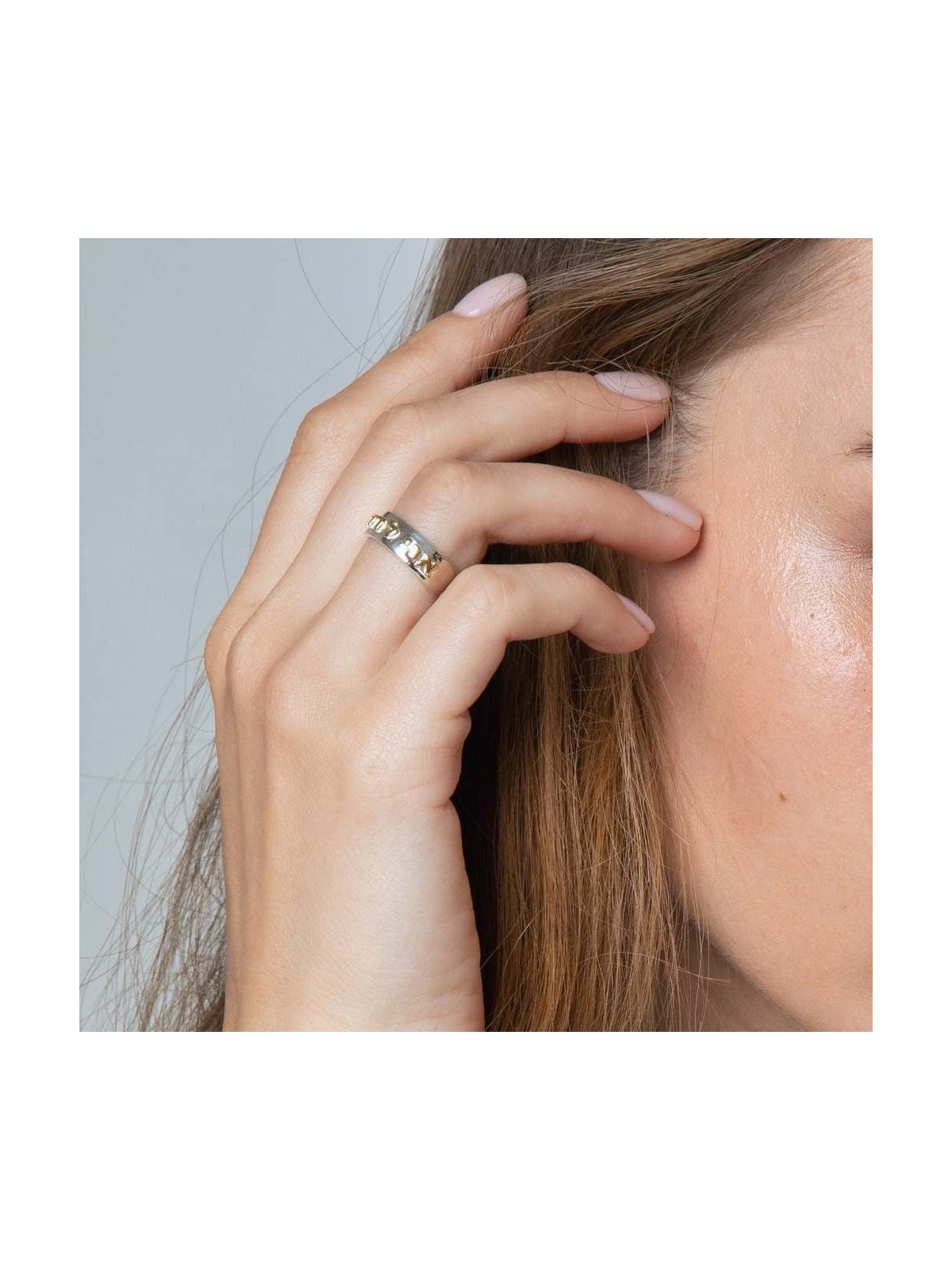 Marina Jewelry 925 Sterling Silver Ani Ledodi Ring with Gold Plated Le