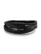 Men's Priestly Blessing Beaded Leather Bracelet with Magnetic Clasp -