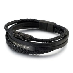 Men's Priestly Blessing Beaded Leather Bracelet with Magnetic Clasp -