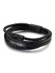 Bracelet en cuir perlé de bénédiction sacerdotale pour hommes avec fermoir magnétique -
