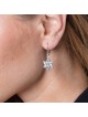 Boucles d'oreilles Marina en argent sterling avec étoile de David et Chai