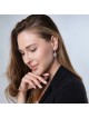 Boucles d'oreilles Marina en argent sterling avec étoile de David et Chai