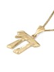 Pendentif unisexe Chai texturé en or 14 carats