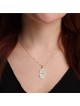 Collier pendentif Hamsa en or jaune 14 carats avec pierres rubis