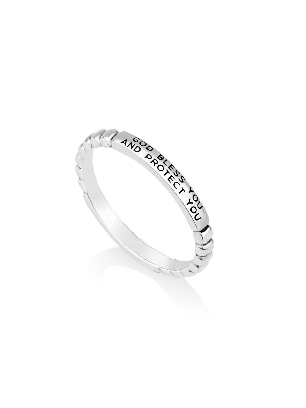 Sterling Silver and Gold-Plated Hebrew/English Priestly Blessing Ring