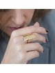 18K Gold-Plated Adjustable Open Ring - Shema Yisrael (Deuteronomy 6:4)