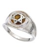Sterling Silver Star of David Ring with Tiger's Eye Stone