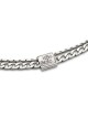 Men's Stainless Steel Double Chain Bracelet with Silver Plated Blessin