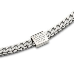 Men's Stainless Steel Double Chain Bracelet with Silver Plated Blessin