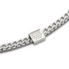 Men's Stainless Steel Double Chain Bracelet with Silver Plated Blessin