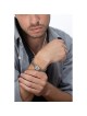 Men's Stainless Steel Double Chain Bracelet with Silver Plated Blessin