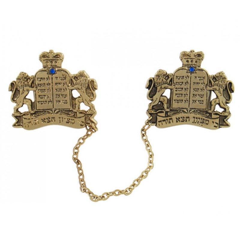 Gold Plated Tallit Prayer Shawl Clips Tablets Star o... | Tallit Clips