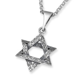 Large Sterling Silver Interlocked Star of David Necklace