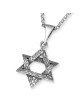 Grand collier étoile de David entrelacée en argent sterling