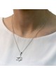 Grand collier étoile de David entrelacée en argent sterling